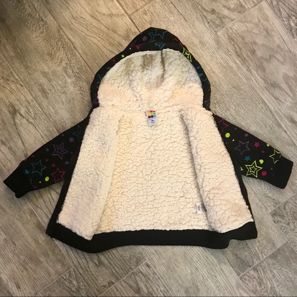 Baby’s Black and Rainbow Star Winter Coat - Picture 2 of 7